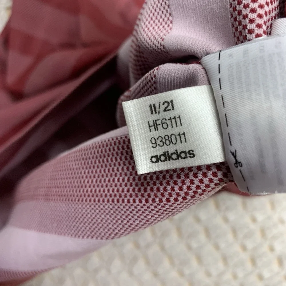 Adidas‎ Shirt Mens XL Pink Legacy Burgundy Striped golf polo shirt Short Sleeve